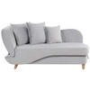 CHAISELONGUE Samtstoff hellgrau mit Bettkasten linksseitig Meri - Hellbraun/Grau, Textil (156/73/69cm) - Beliani