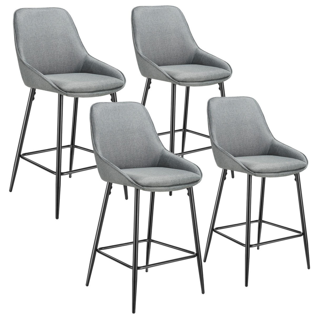THEKENSTUHL Siera,49 x 54 x 100 cm, Belastbarkeit 120 kg,Webstoff grau/schwarz - Schwarz/Grau, Kunststoff (49/100/54cm) - tectake