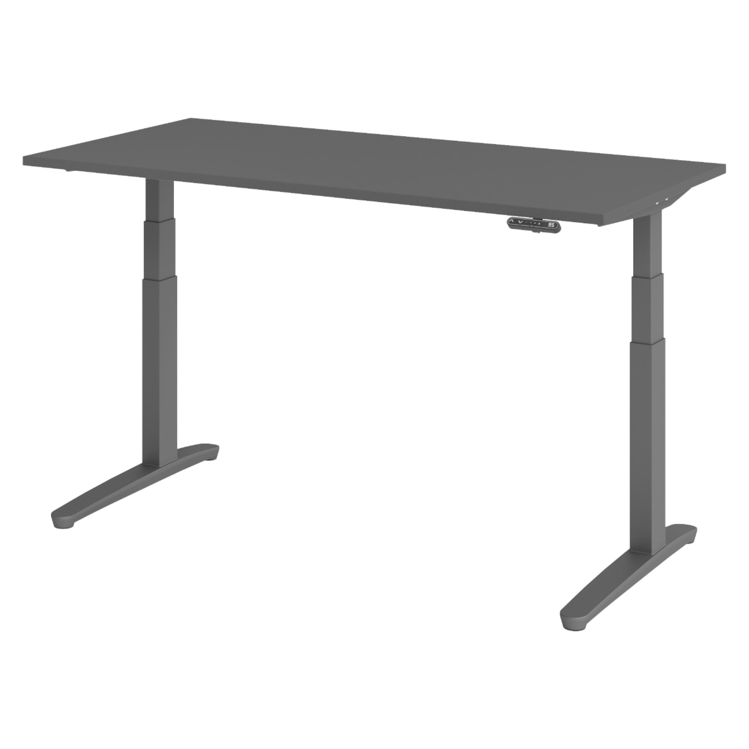 SCHREIBTISCH elektrisch XBHM 80/160/74 cm in Graphitfarben/Graphitfarben - Graphitfarben, Holzwerkstoff (80/160/74cm) - bümö