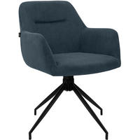 ESSZIMMERSTUHL Cord Dunkelblau - Schwarz/Dunkelblau, Textil/Metall (58/85/60cm) - CLP