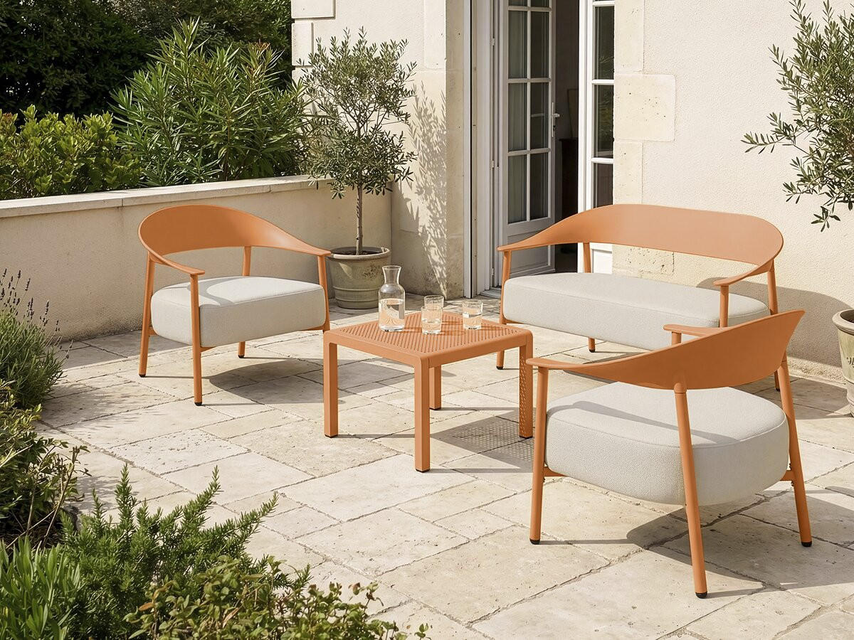 GARTENSITZGRUPPE céora - Orange, Metall - Habitat Garten