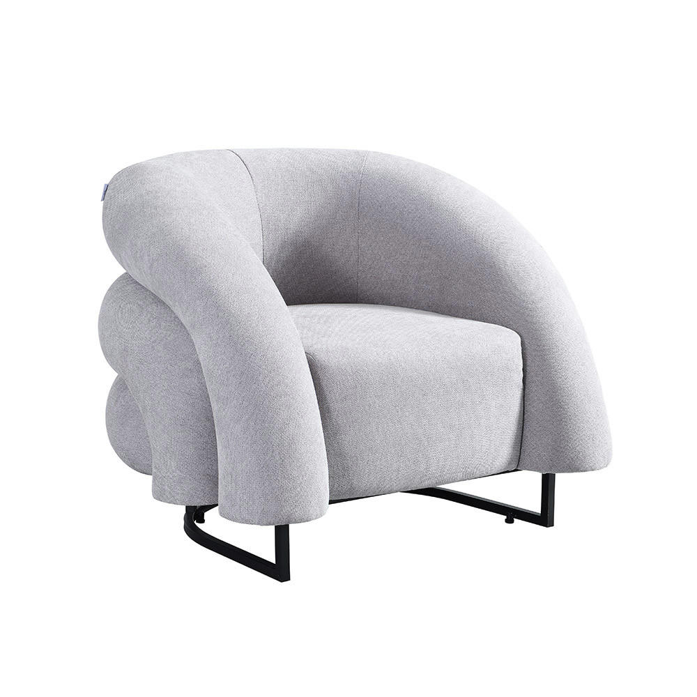 SESSEL MACA - Samtgewebe Grau - Grau, Kunststoff (95/73/88cm) - Home Deluxe