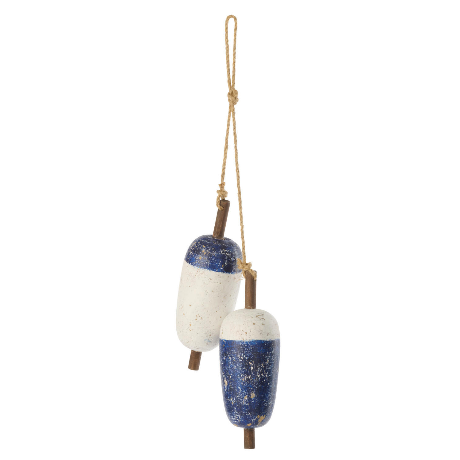 AUFHÄNGER BOJE BW (2ER SET) - Blau, Holz (19.5/6.5/38cm) - J-Line