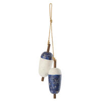 AUFHÄNGER BOJE BW (2ER SET) - Blau, Holz (19.5/6.5/38cm) - J-Line