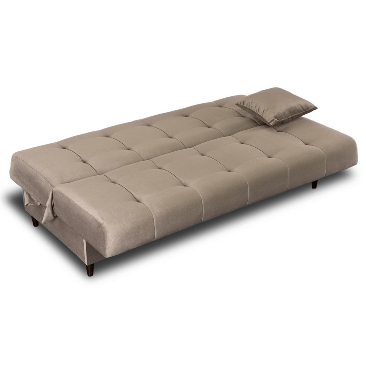 SOFA LIMA ausziehbar mit Schlaffunktion Beige - Braun, Holz/Textil (186/95/84cm) - makarowski meble
