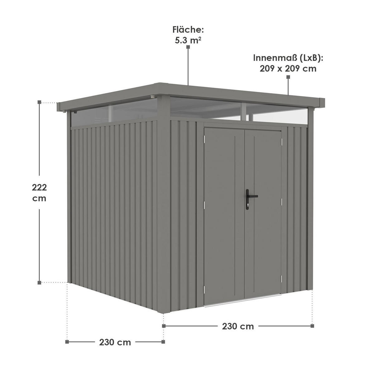 GERÄTEHAUS Luzern Pro Taupe - Taupe, Metall (230/222/230cm) - Juskys