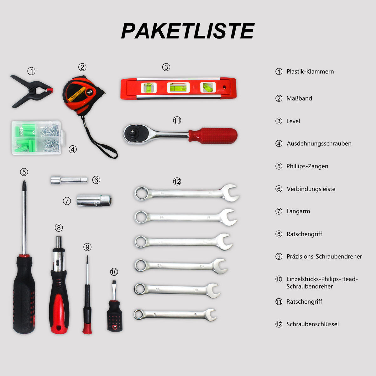 WERKZEUGSET 238 TEILE mit abschließbarem Koffer, für Heimwerker und Profis - Schwarz, Metall (35.5/8.9/45.5cm) - Novahome