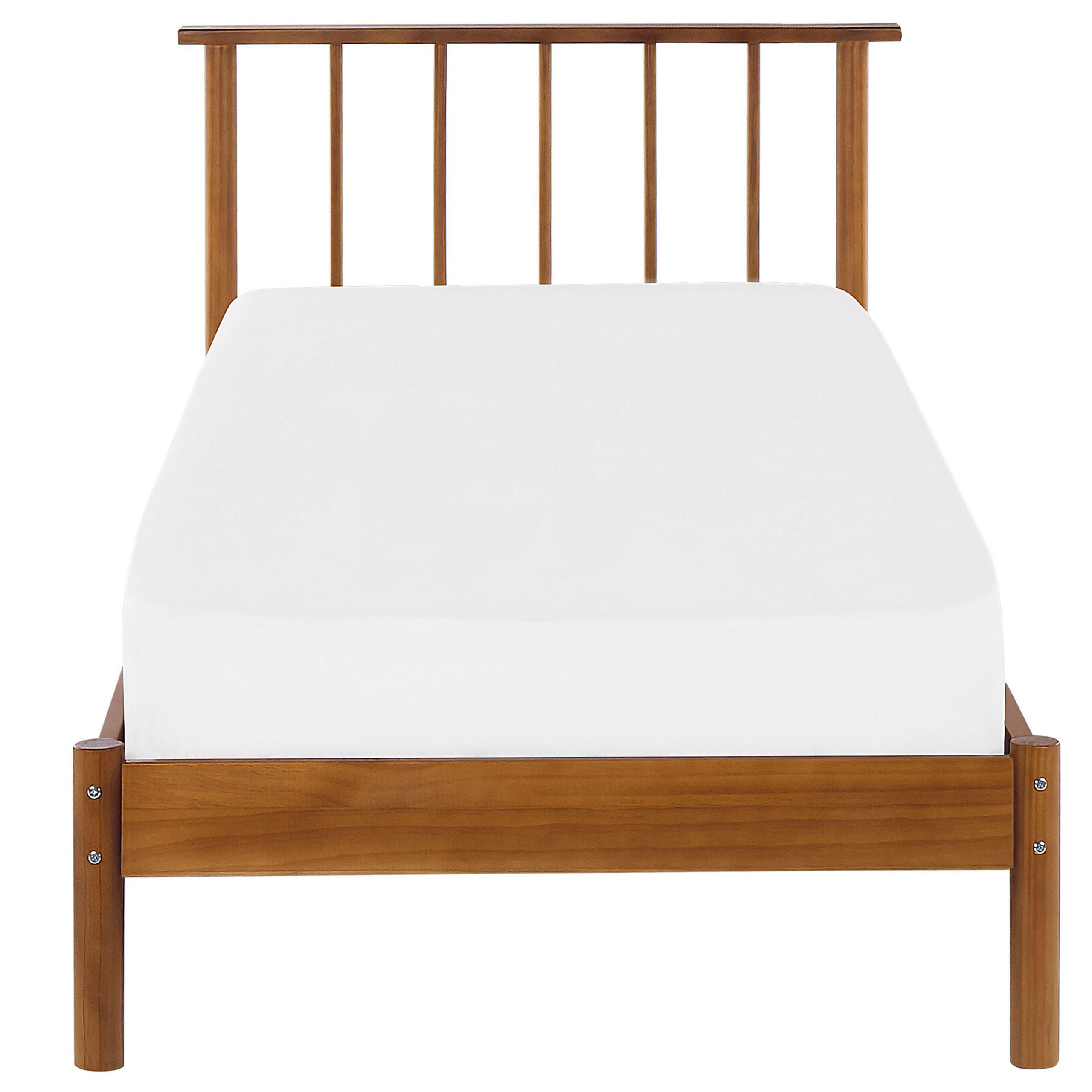 HOLZBETT 90/200cm Heller Holzfarbton Barret - Hellbraun, Holz (90/200cm) - Beliani