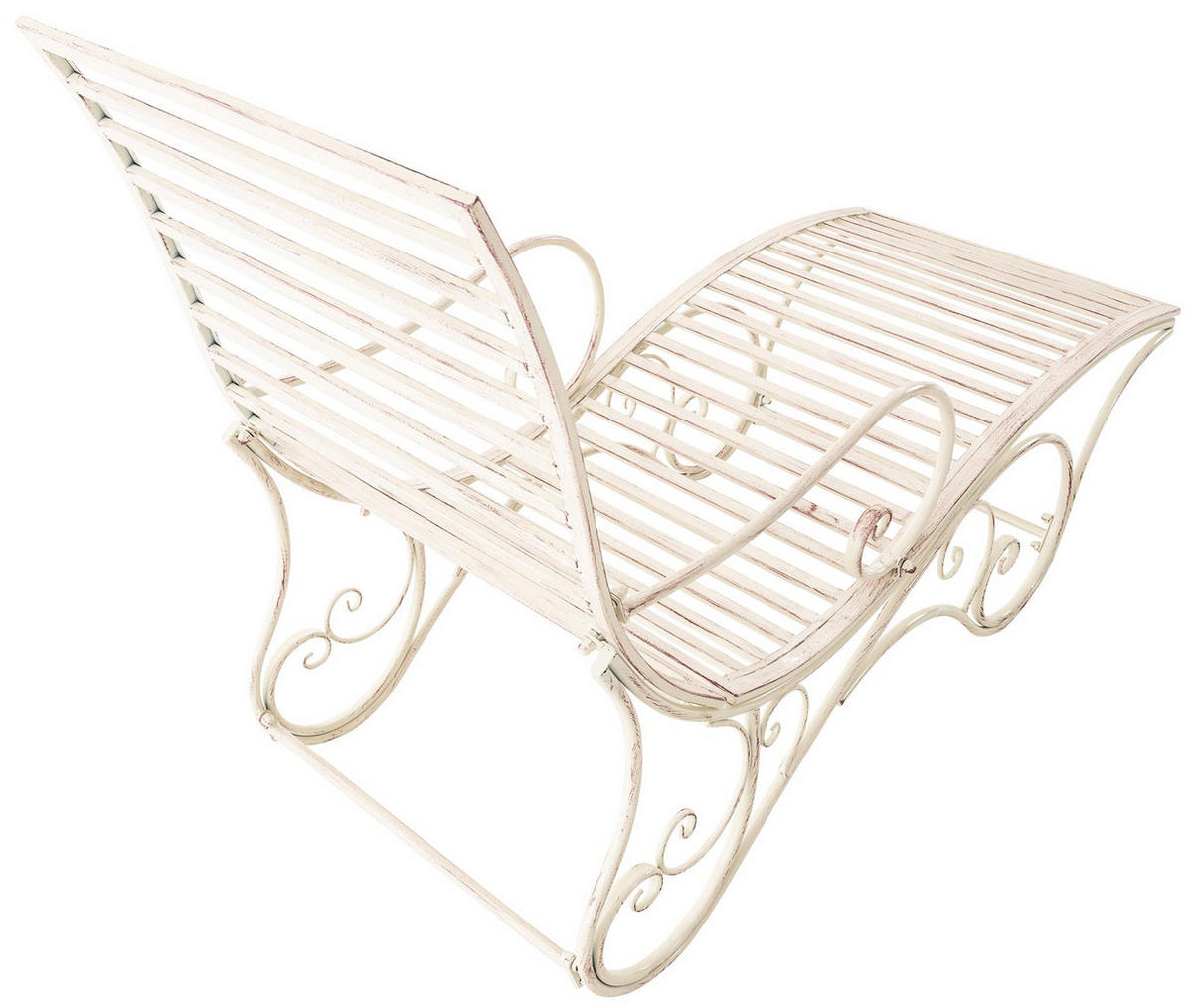 GARTENLIEGE Senta Antik 58x140x101cm Metall Antik-Creme Sonnenliege - Creme, Metall (58/101/140cm) - DELUKE