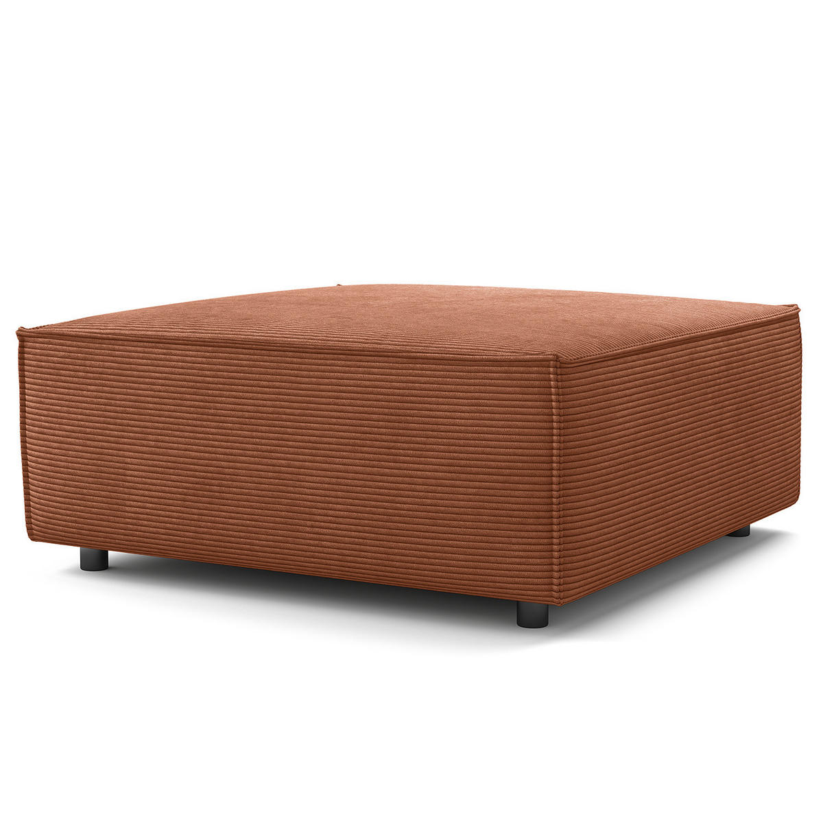 POLSTERHOCKER - Quadratisch - Schwarz/Braun, Kunststoff/Textil (98/40/97cm) - home24