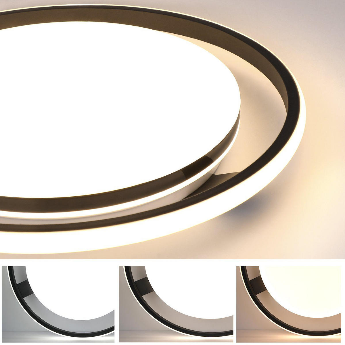 LED-DECKENLEUCHTE Randall 44 cm - Schwarz, Kunststoff (44/44/7cm) - Nettlife