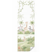 KINDERTAPETE - Tiere - Dschungel - Pastell - 100x280 cm - Weiß, Papier (100/280cm) - OnlyWow