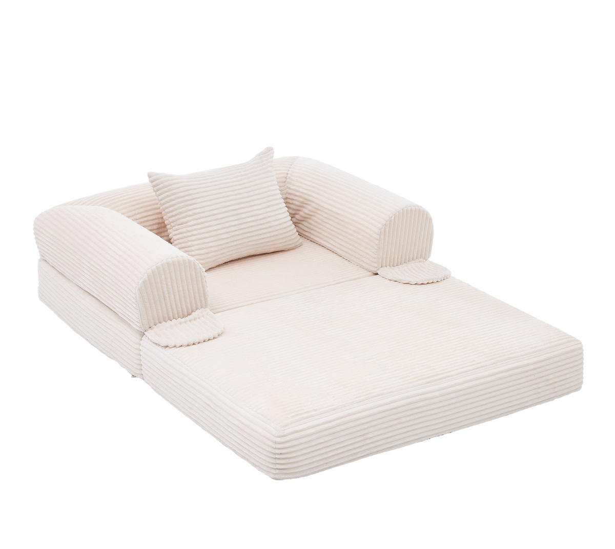 SCHLAFSOFA DE-35175 klappbar 2-in-1 Beige - Beige, Textil (85/65/120cm) - ComfortXL