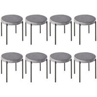 ESSZIMMERHOCKER 8ER-SET aus Polyester Stahl Dunkelgrau - Dunkelgrau, Textil (41.5/46/41.5cm) - HOMCOM