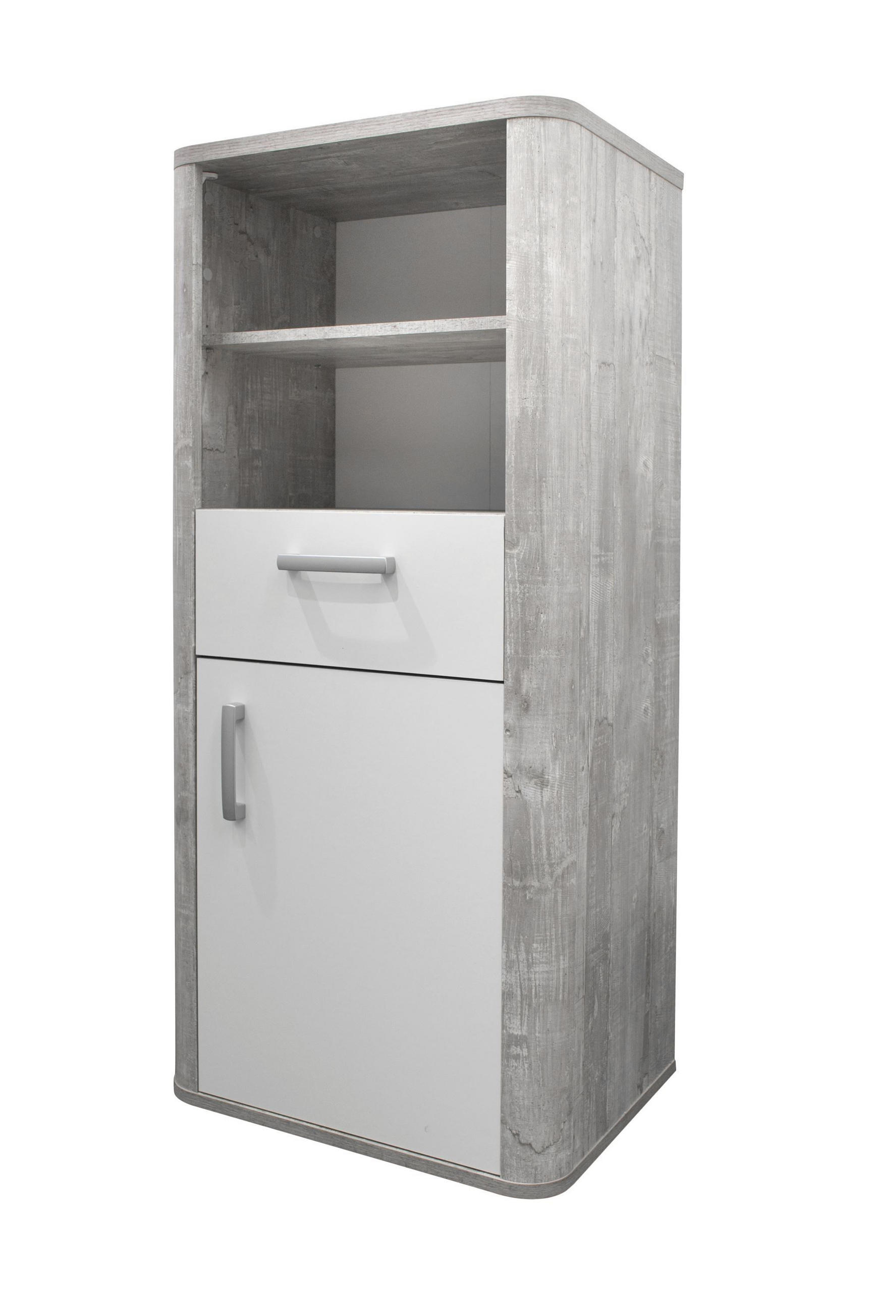 BEISTELLSCHRANK Edana 55 x 41 x 128 Holzwerkstoff in Vintage Grey/Weiß - Naturfarben, Holz (55/128/41cm) - 58aufmkessel