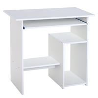 SCHREIBTISCH Weiß mit Tastaturauszug und Regalfächern 80/45/75 cm - Weiß, Holzwerkstoff (45/80/75cm) - PANGIVO