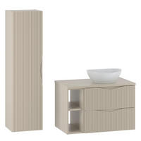 BADMÖBEL Tao 2er-Set Kaschmir - Beige, Holzwerkstoff (80.6/52.2/46.5cm) - Petits-meubles