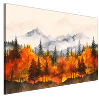 LEINWANDBILD Berglandschaft 120x80 cm - Multicolor, Holz (120/80cm) - LUMASOUL