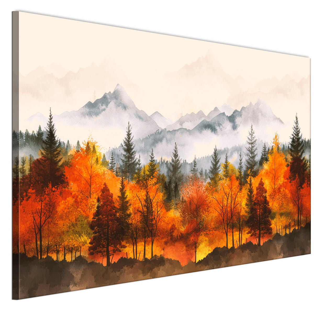 LEINWANDBILD Berglandschaft 120x80 cm - Multicolor, Holz (120/80cm) - LUMASOUL
