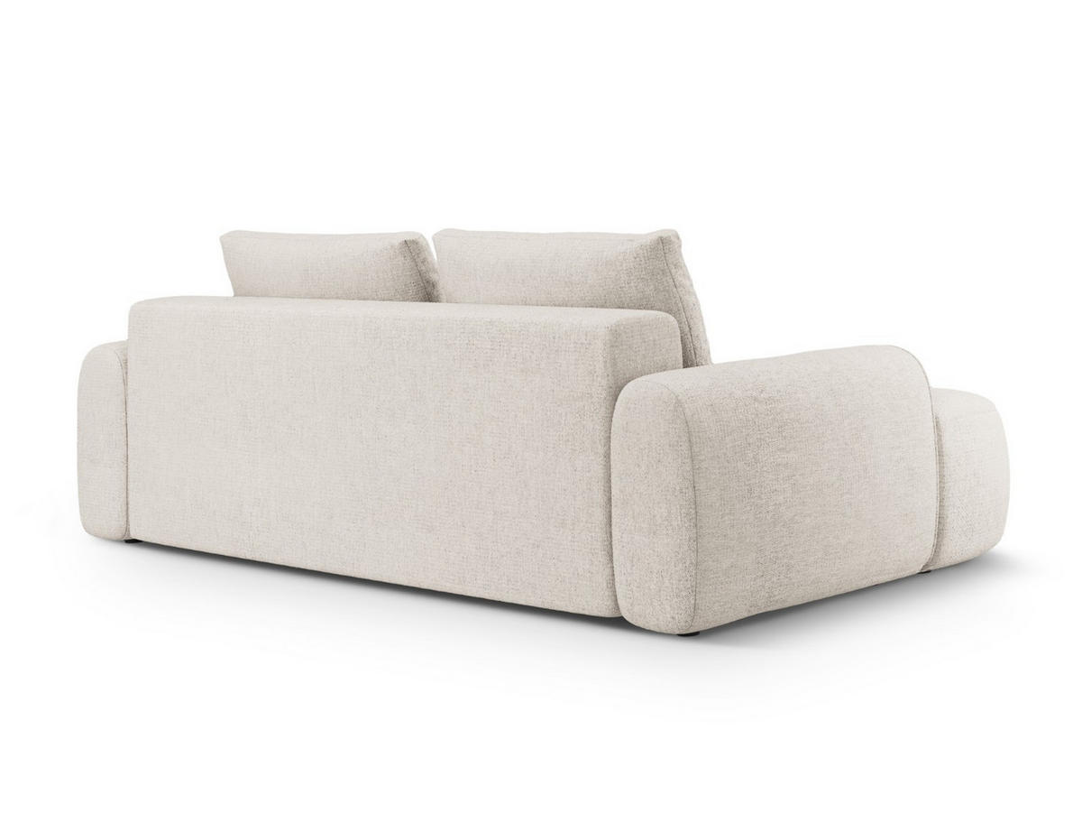 AUSKLAPPBARES-SOFA mit Bettkasten Linz aus strukturiertem Stoff beige 4 Sitzplätze - Beige, Textil (100/84/250cm) - Cosmopolitan Design