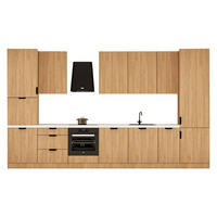 KÜCHENZEILE 400 cm - Sorento KS9-M400 - in Sonoma Eiche - Schwarz/Sonoma Eiche, Holz/Metall (400/247/58cm)