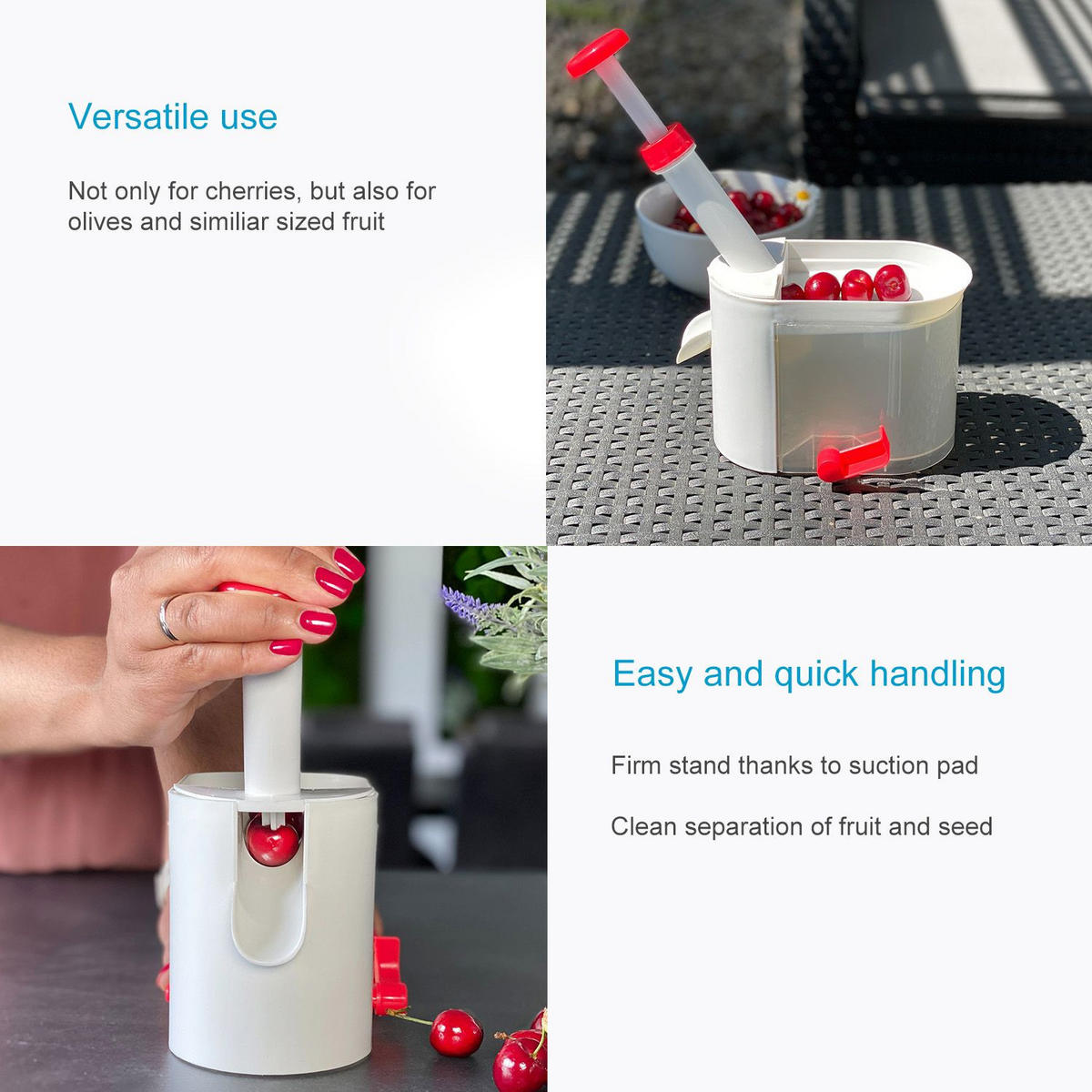 KIRSCHENTKERNER - Weiß, Kunststoff (24cm) - Intirilife