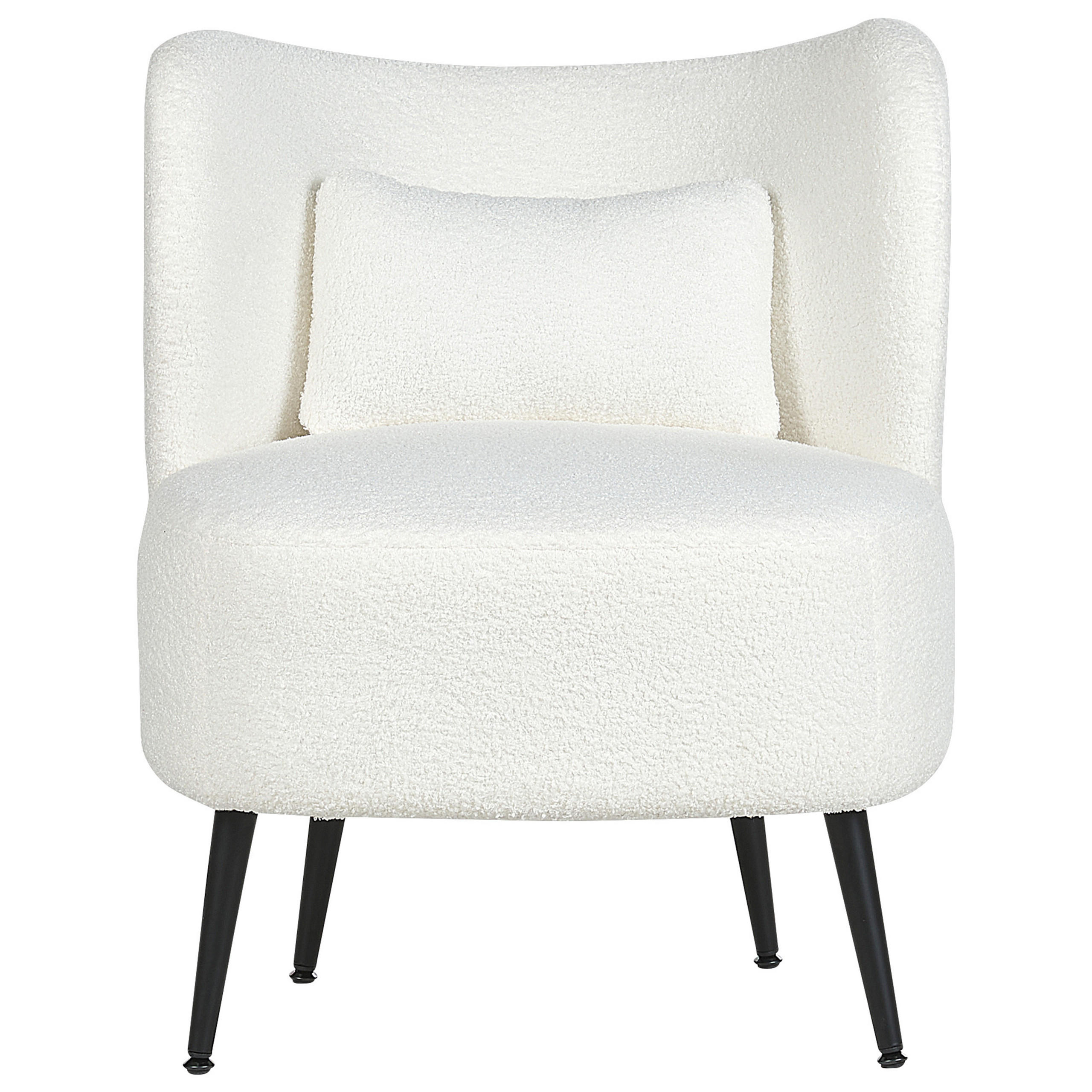 SESSEL BOUCLE Weiß Otsby - Weiß, Holz/Textil (60/76/55cm) - Beliani