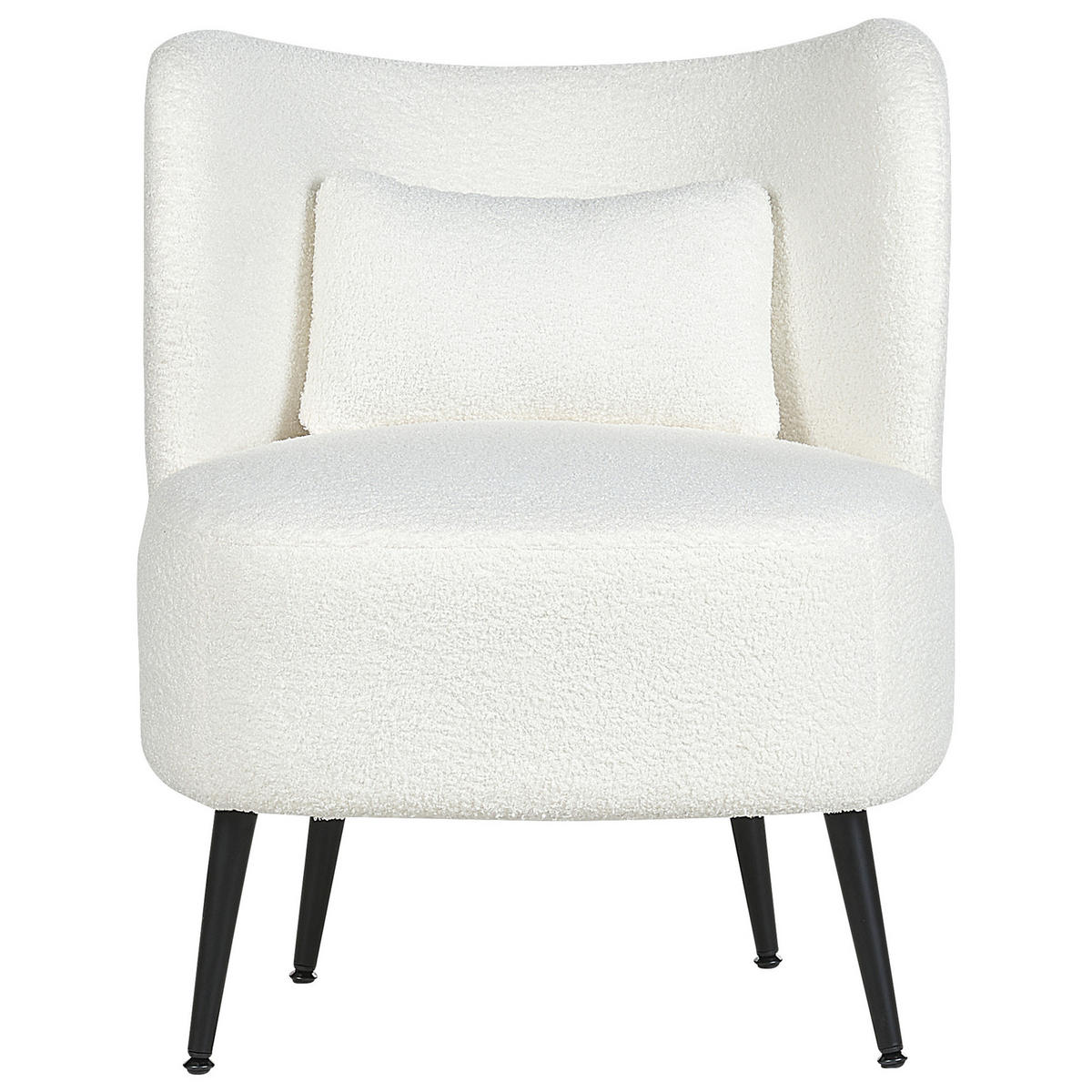 SESSEL BOUCLE Weiß Otsby - Weiß, Holz/Textil (60/76/55cm) - Beliani