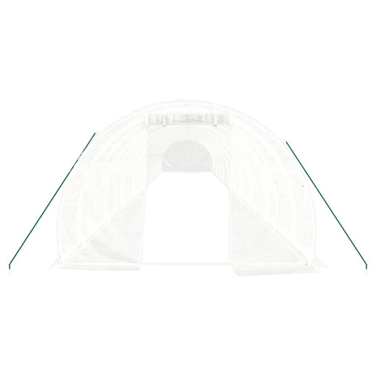GEWÄCHSHAUS mit Stahlrahmen Weiß 60 m² 20x3x2 m - Weiß, Kunststoff (20/2/2000cm)