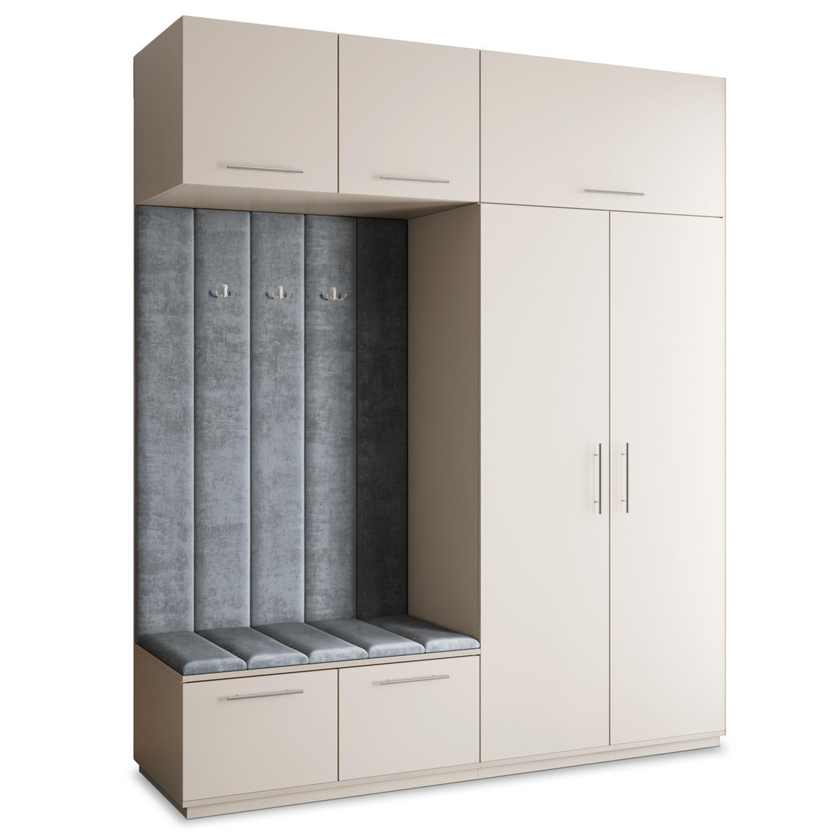 GARDEROBENSCHRANK REMA 200/240/60 cm Modern Garderobe-Set Kaschmir - Kaschmir/Grau, Holzwerkstoff (200/240/60cm) - MASSENO
