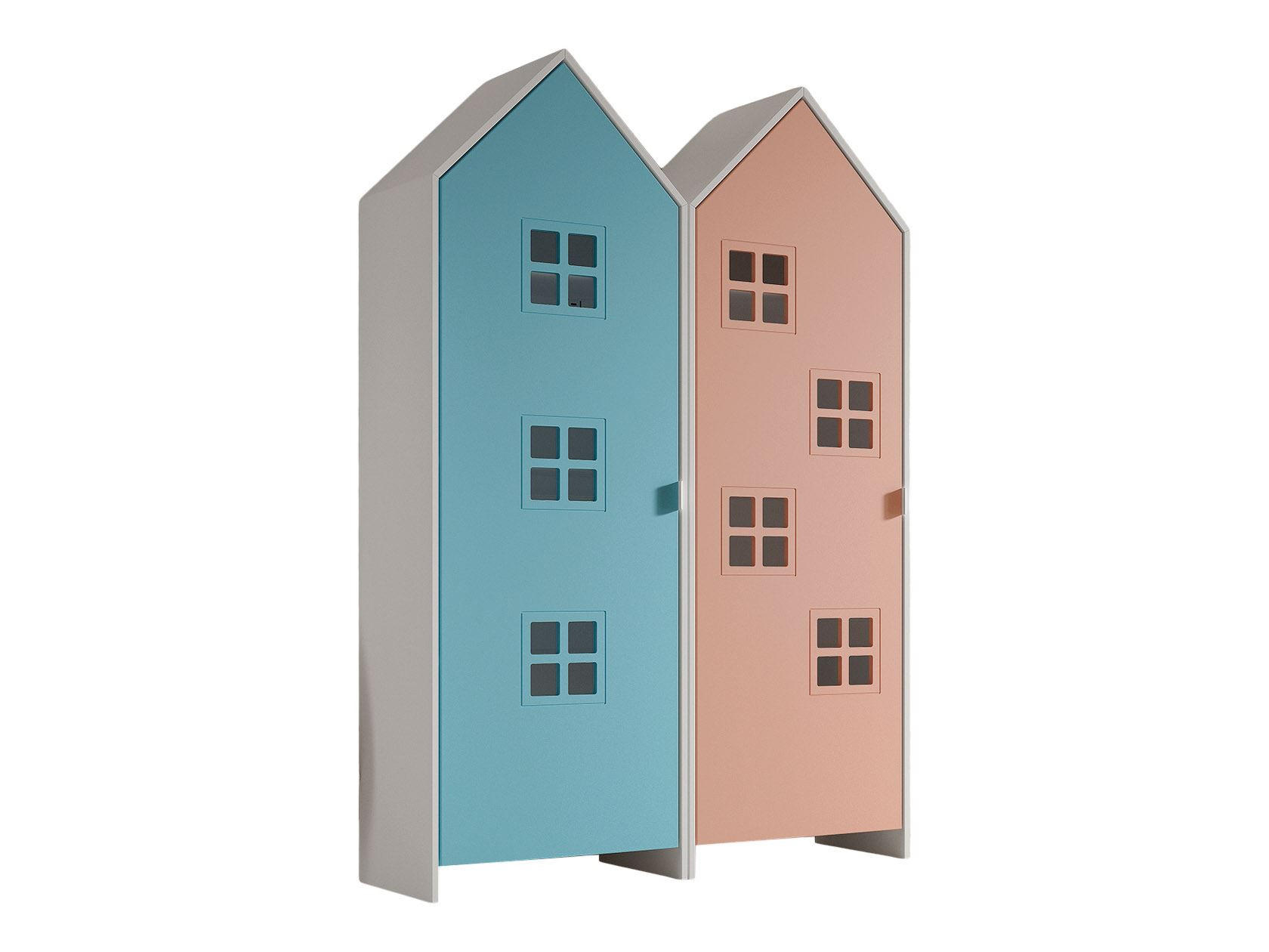 REGALSCHRANK Set Kania 115x37x171 MDF Weiß /Bunt - Blau/Pink, Holzwerkstoff (115/171/37cm) - 58aufmkessel