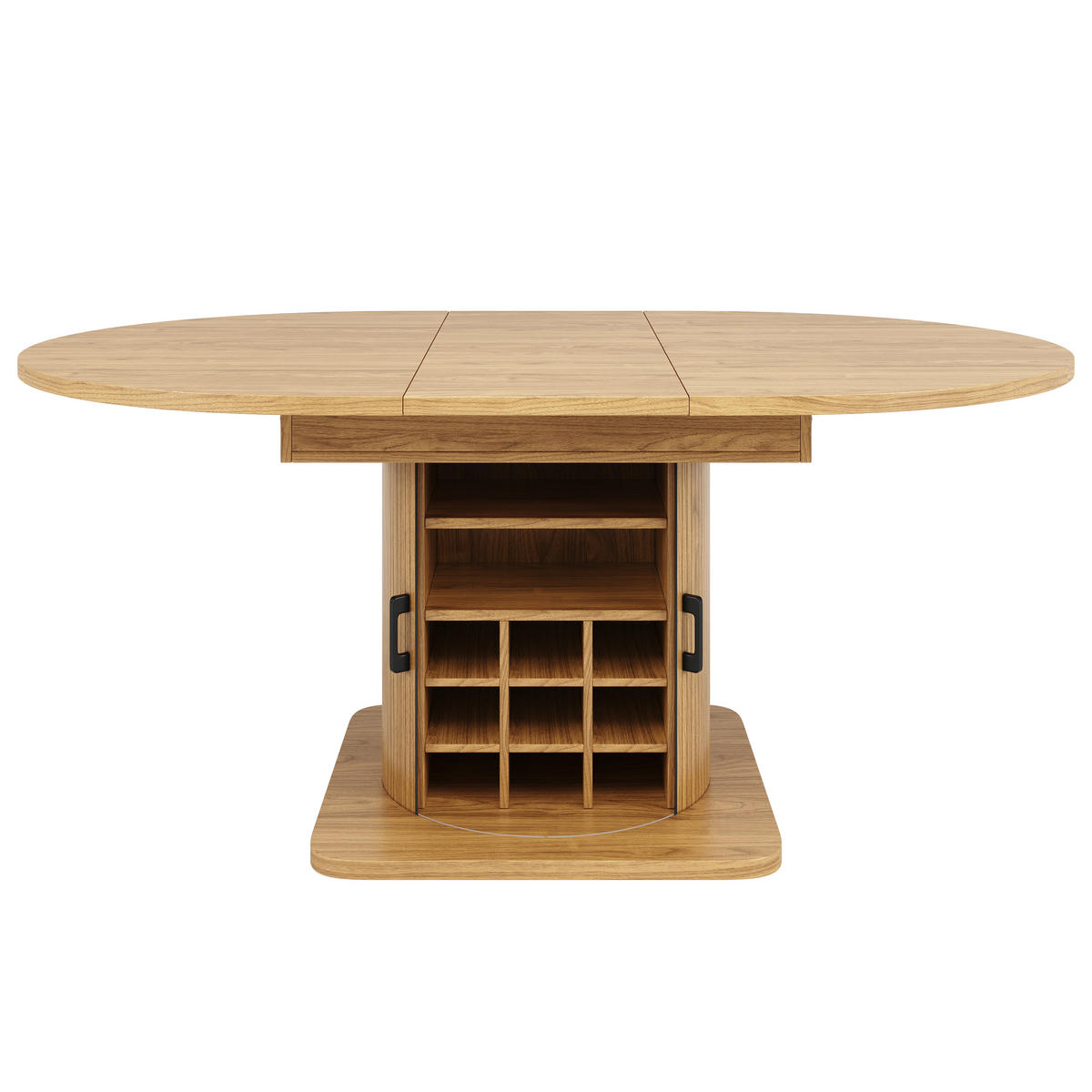 ESSTISCH Ausziehbar Stauraum MDF Naturbraun - Multicolor, Metall (118/118/76cm) - FLIEKS
