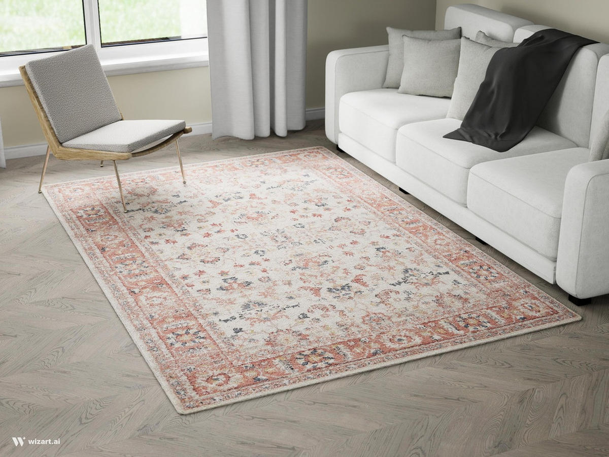 HEATSET-TEPPICH Florence Creme/Rot 200x290 cm - Multicolor, Textil (200/290cm) - Vercai Rugs