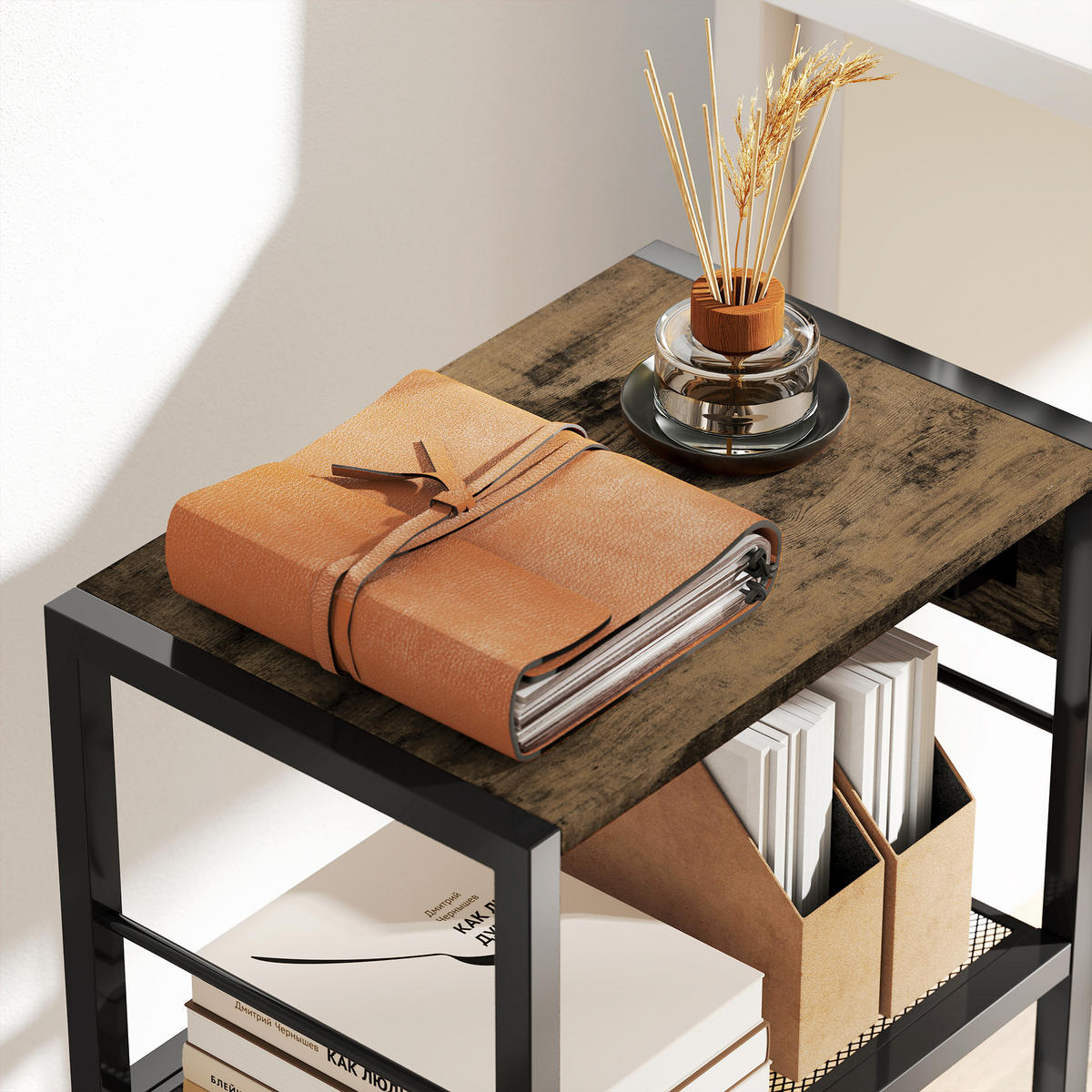 DRUCKERSTÄNDER DE-09734 Rustikalbraun - Braun, Holzwerkstoff/Metall (28/64.5/42cm) - ComfortXL