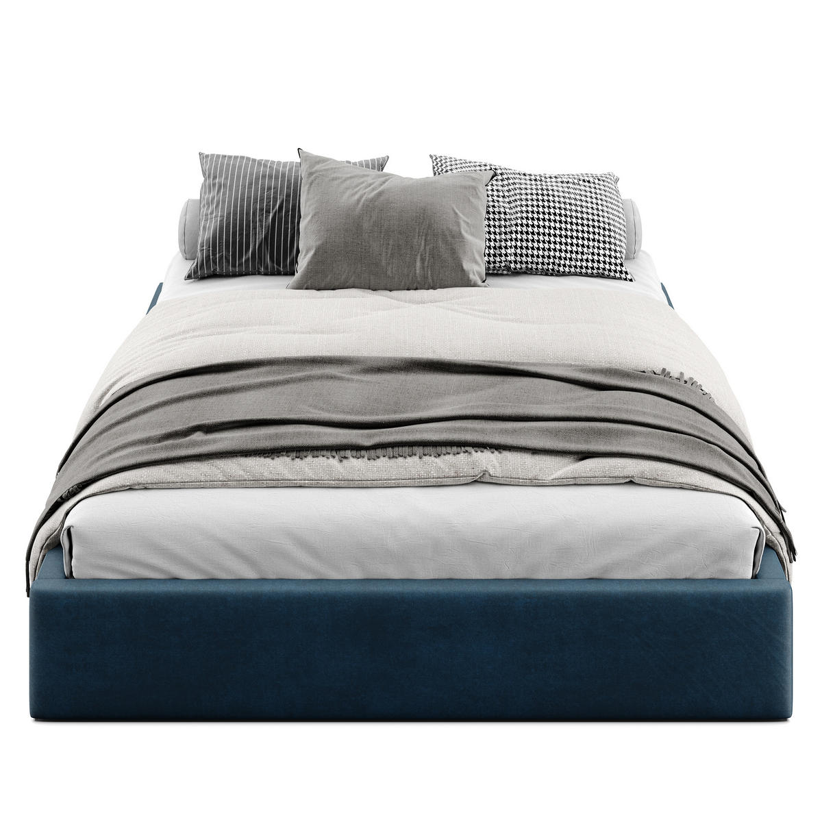 POLSTERBETT 160x200cm Bett mit Stauraum Lattenrost Dunkelblau - Dunkelblau, Holz/Holzwerkstoff (160/200cm) - Muralo
