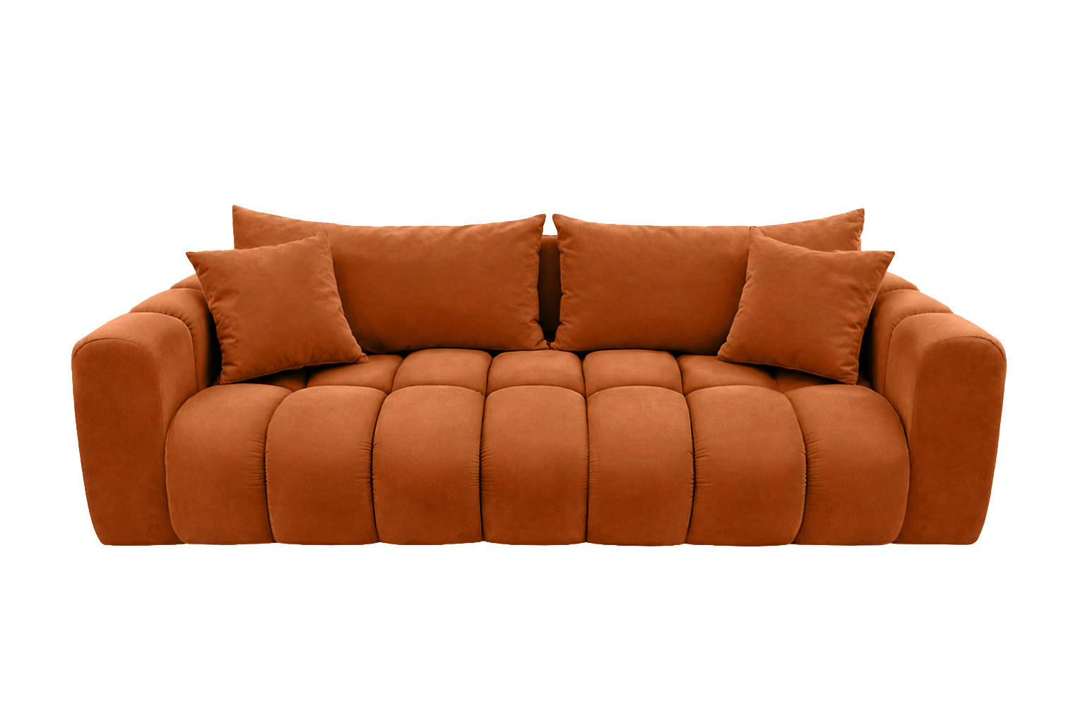 SCHLAFSOFA Mit Bettkasten, Veloursstoff Bluvel, Zimtfarbe, COSMOPOLITAN - Kupferfarben, Holz (240/97cm) - Kaiser Möbel