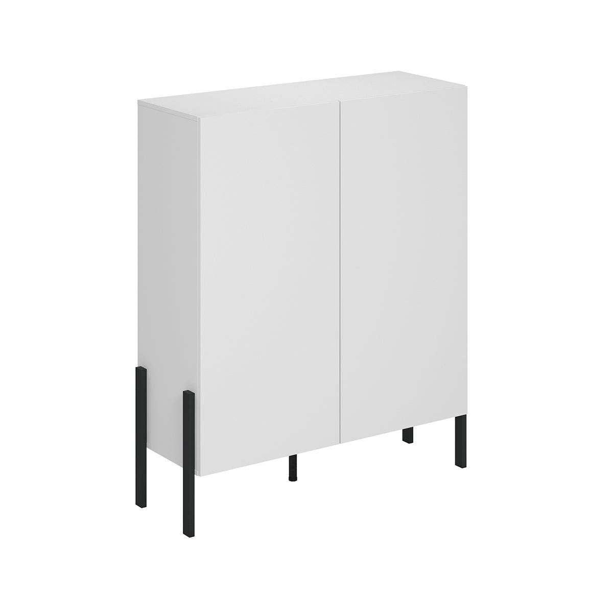 SIDEBOARD Bérénice Mattweiß und Schwarz - Weiß, Holzwerkstoff (114/135/40cm) - Petits-meubles