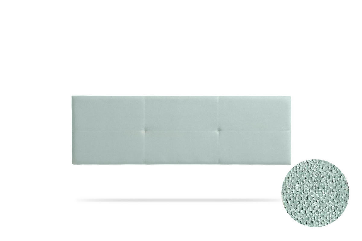 KOPFTEIL gepolstert ALMA Aqualine 145x50x5 cm - Wassergrün - Moonia - Pastellgrün, Holz (145/5/50cm)