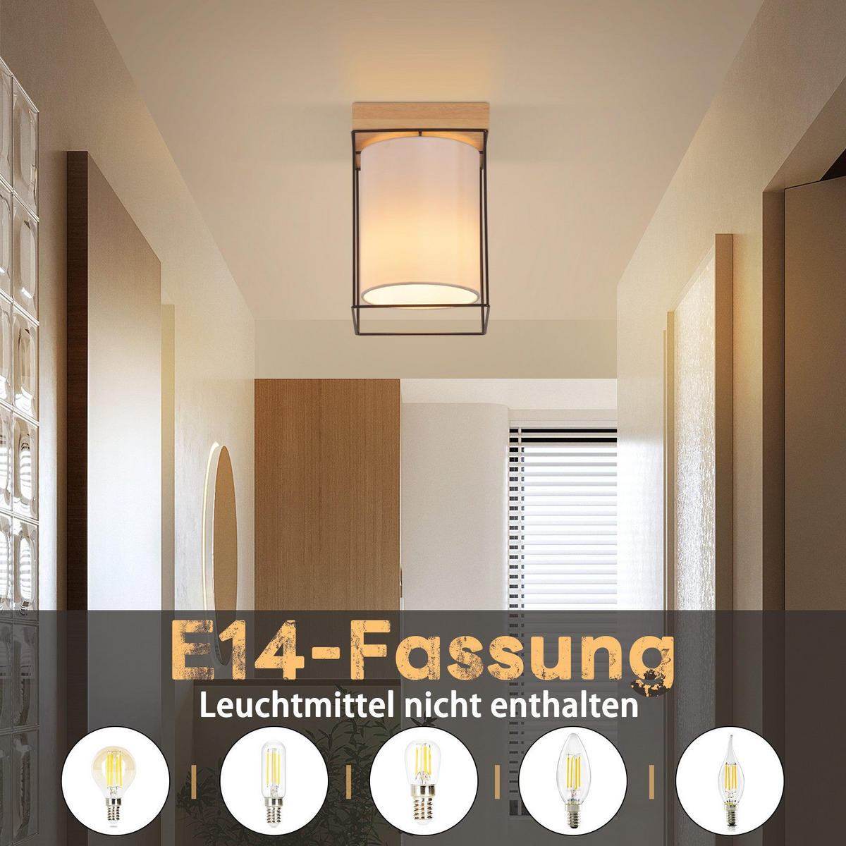 DECKENLEUCHTE Manzo 13.5/13.5/21 cm - Schwarz, Metall (13.5/13.5/21cm) - Nettlife