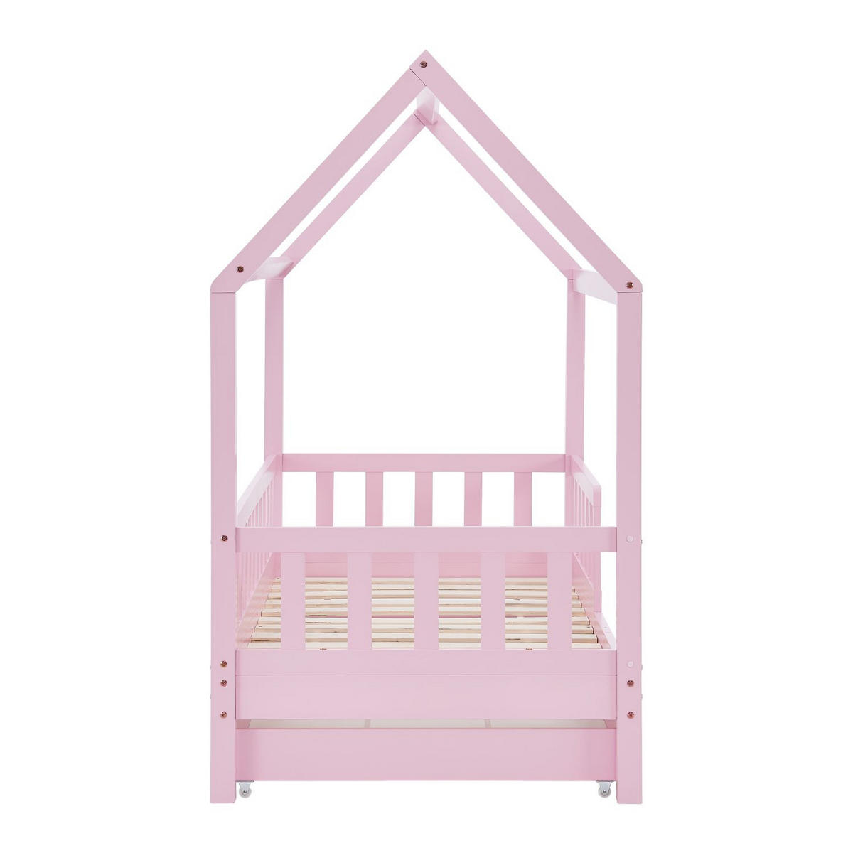 KINDERBETT Marli rosa 90x200 cm mit Bettkasten - Rosa, Holz (90/200cm) - Juskys