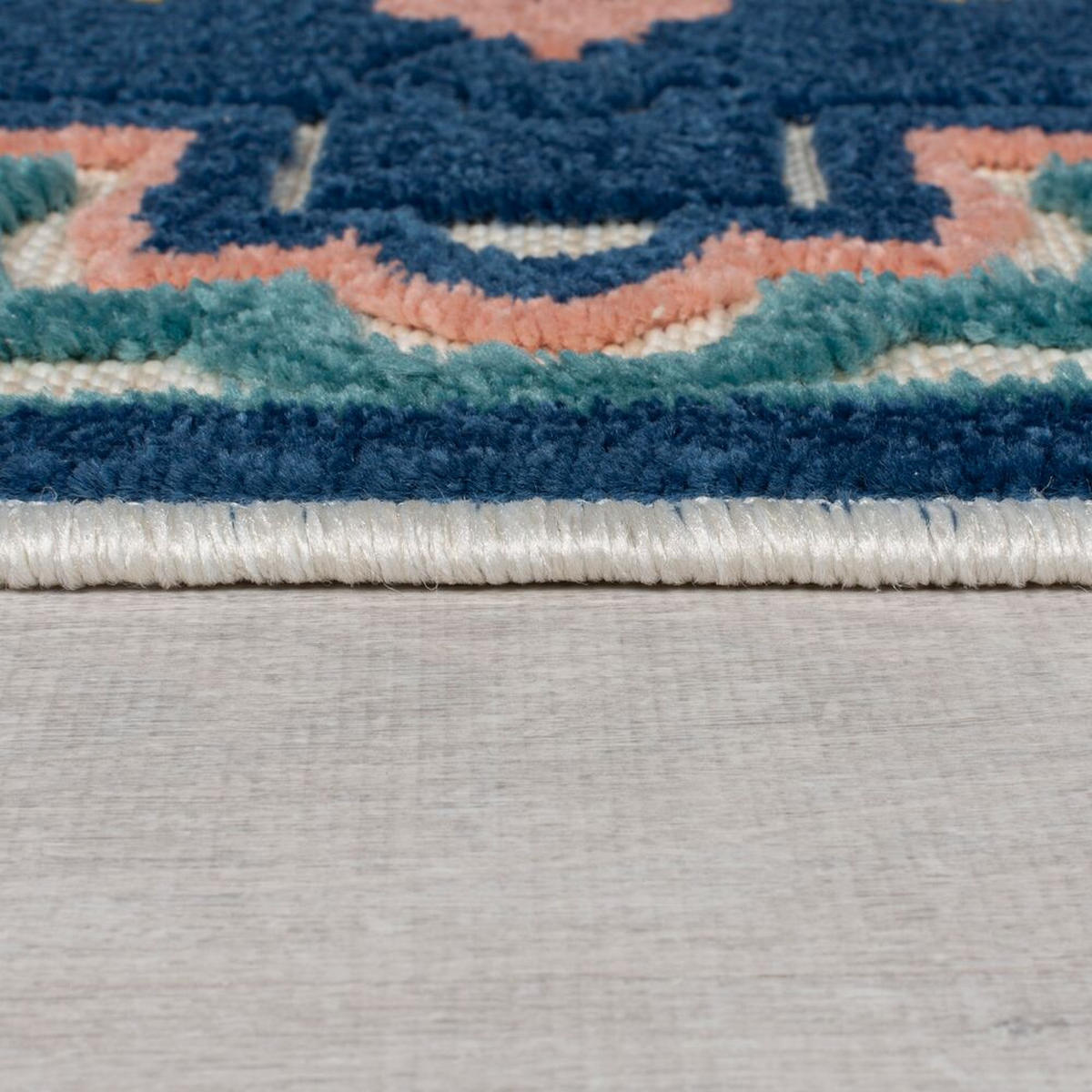 OUTDOOR-TEPPICH Floral-Design, superweich, blau MARDEN, Blau 80x230 cm - Blau, Textil (80/230cm) - KADIMA DESIGN