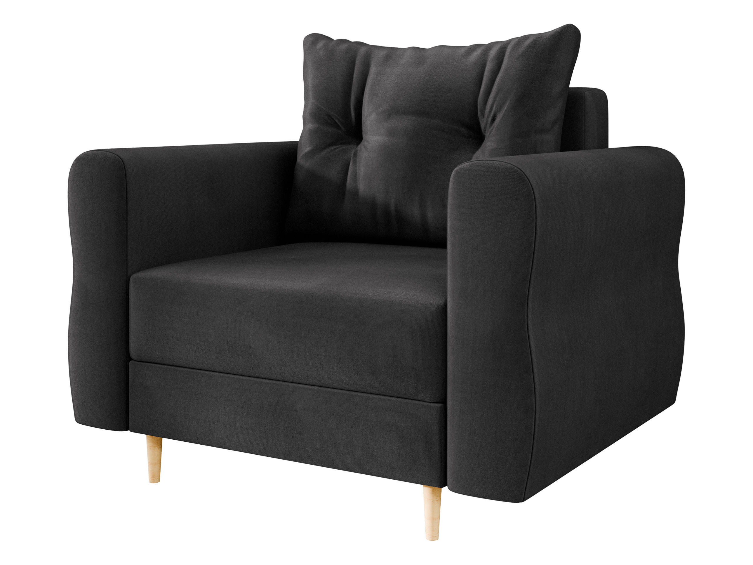 SESSEL Zako - Schwarz/Naturfarben, Holz/Textil (106/85/77cm) - MIRJAN24