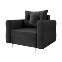 SESSEL Zako - Schwarz/Naturfarben, Holz/Textil (106/85/77cm) - MIRJAN24
