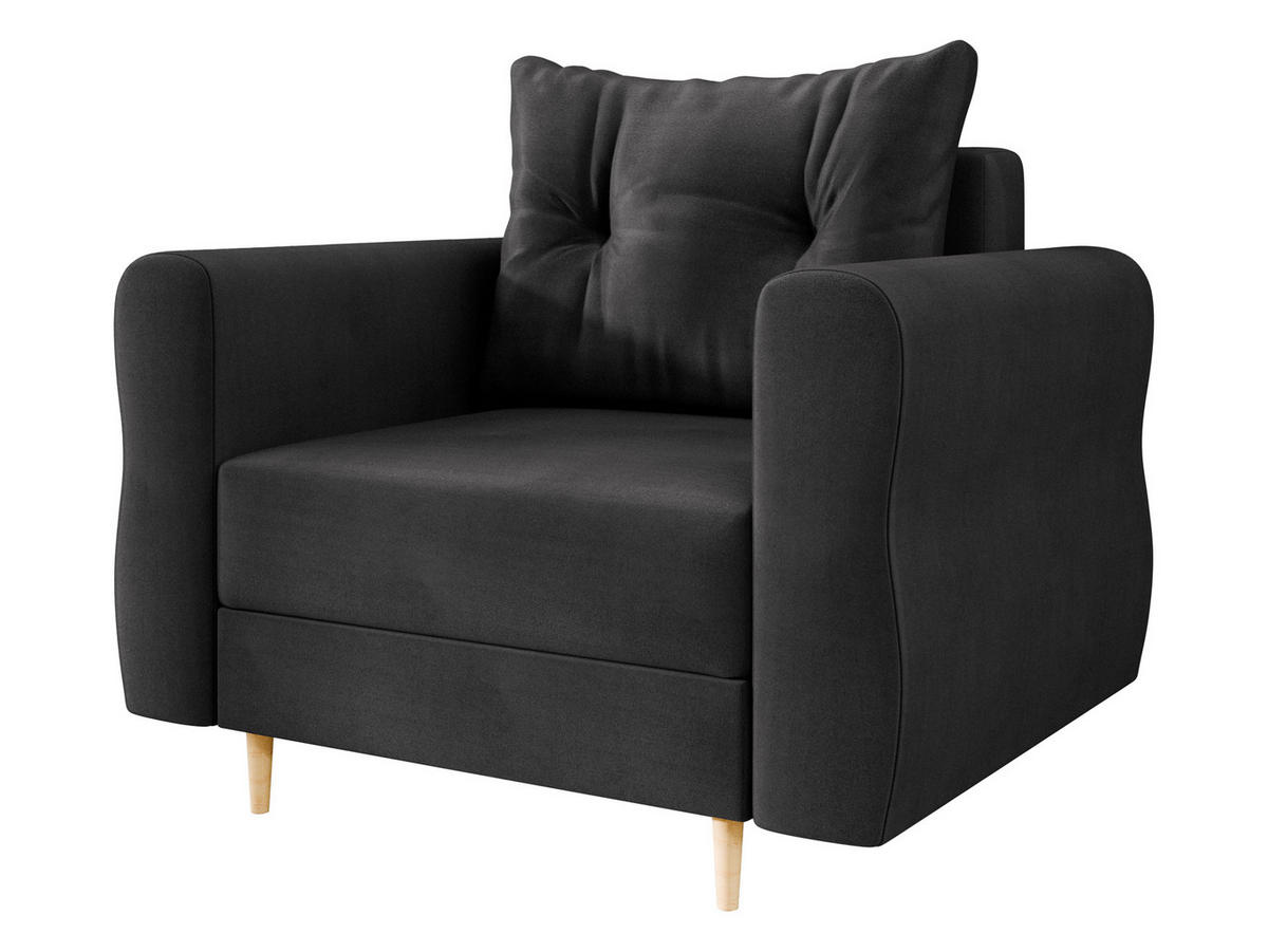 SESSEL Zako - Schwarz/Naturfarben, Holz/Textil (106/85/77cm) - MIRJAN24