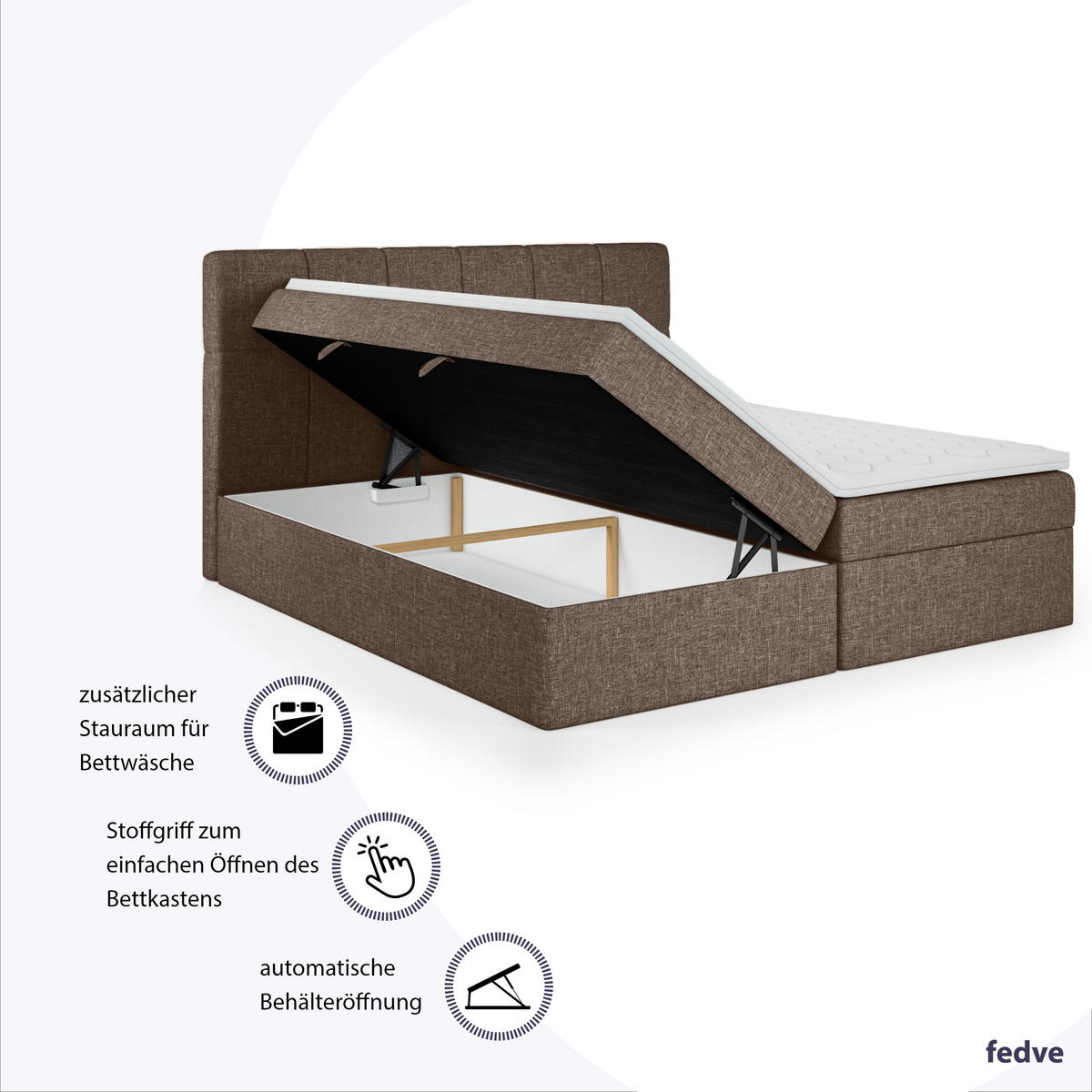 BOXBETT Mokpo 200x200 cm, Braun - Braun, Textil (200/200cm) - Fedve