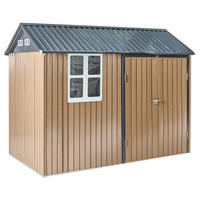 CASĂ PENTRU UNELTE 313 cm 220 cm maro Nocciano - maro/gri închis, metal (313/218/220cm) - Beliani