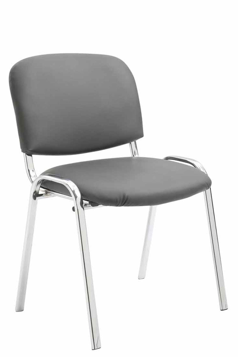 BESUCHERSTUHL Keen, Kunstleder mit Gestell in Chromoptik / Bezug Grau - Chromfarben/Grau, Textil/Metall (54/79/48cm) - TPFLiving