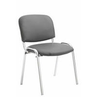BESUCHERSTUHL Keen, Kunstleder mit Gestell in Chromoptik / Bezug Grau - Chromfarben/Grau, Textil/Metall (54/79/48cm) - TPFLiving
