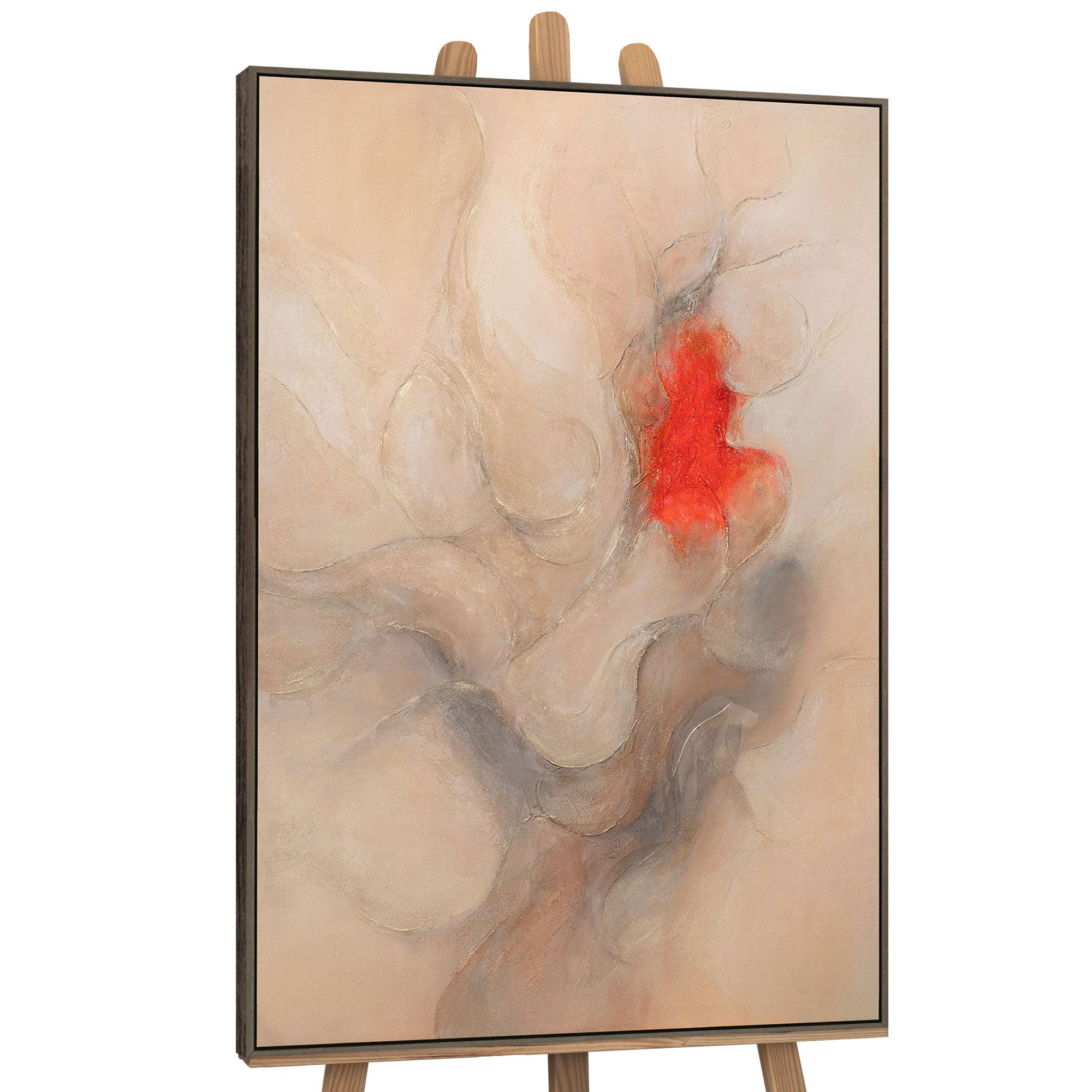 GEMÄLDE Echo der Flammen Schattenfugenrahmen Grau 140x100 cm - Grau, Holz (140/100cm) - YS-art gallery