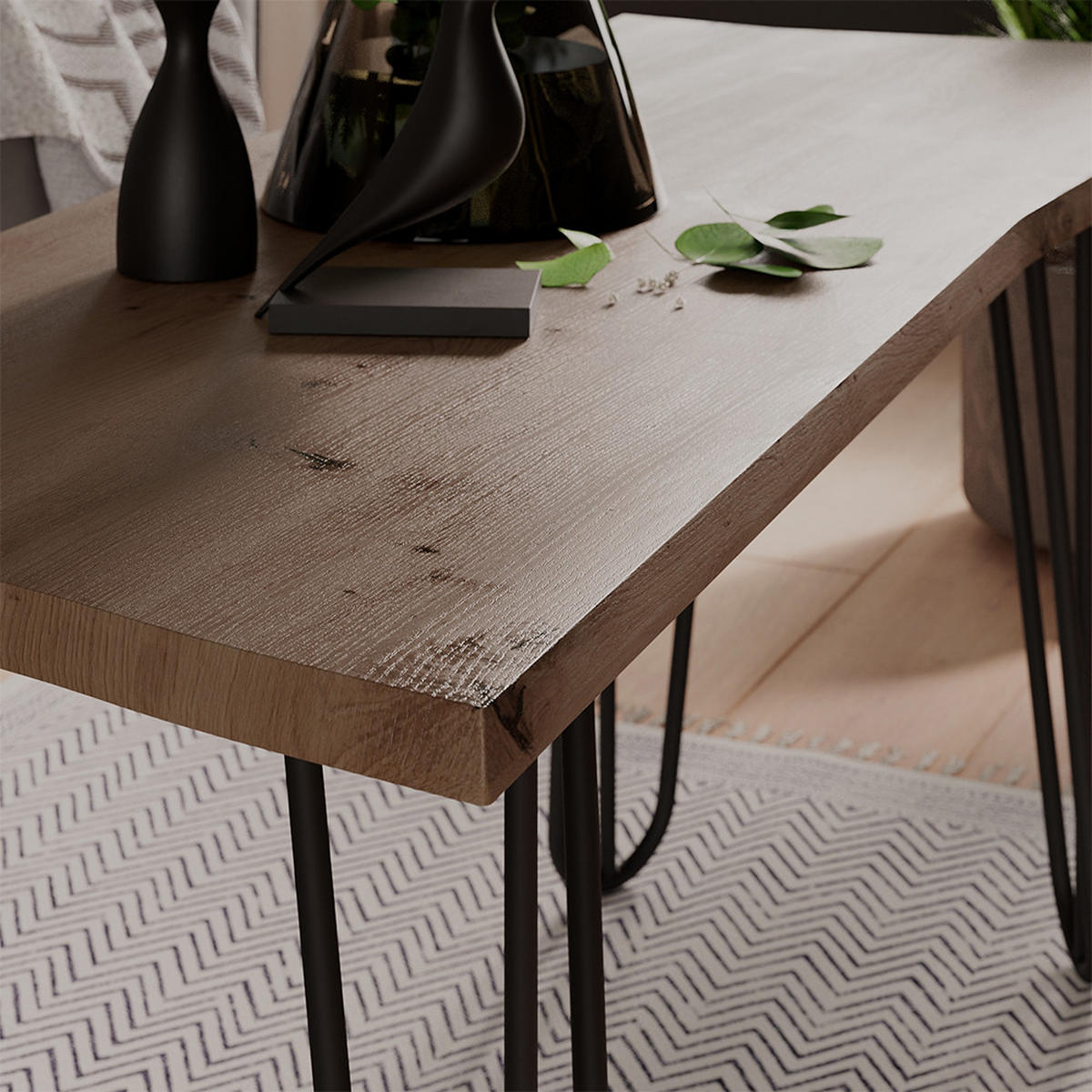 COUCHTISCH Yan Artisan 100 x 35.5 cm - Hellgrau, Holzwerkstoff (35.5/100/40cm) - Vicco